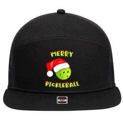 Christmas Pickleball Santa Hat Pickleball Player Winter Dink 7 Panel Mesh Trucker Snapback Hat
