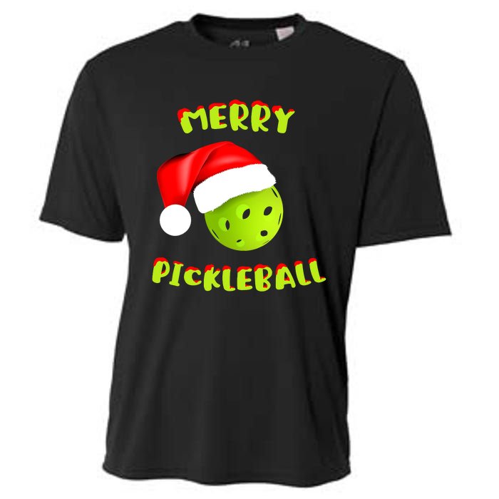 Christmas Pickleball Santa Hat Pickleball Player Winter Dink Cooling Performance Crew T-Shirt