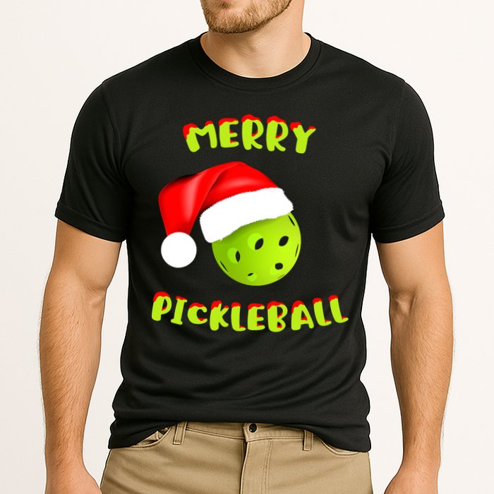 Christmas Pickleball Santa Hat Pickleball Player Winter Dink Cooling Performance Crew T-Shirt