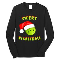 Christmas Pickleball Santa Hat Pickleball Player Winter Dink Long Sleeve Shirt