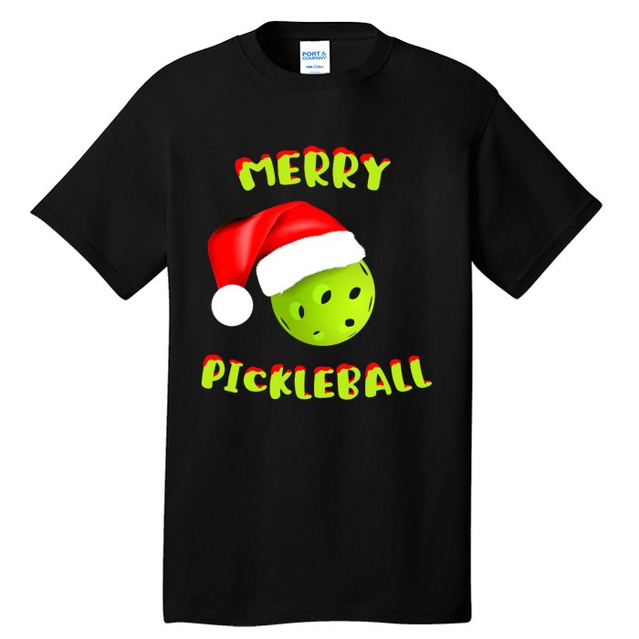 Christmas Pickleball Santa Hat Pickleball Player Winter Dink Tall T-Shirt