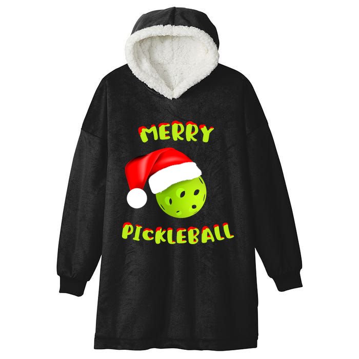 Christmas Pickleball Santa Hat Pickleball Player Winter Dink Hooded Wearable Blanket