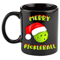 Christmas Pickleball Santa Hat Pickleball Player Winter Dink 11oz C Handle Ceramic Mug