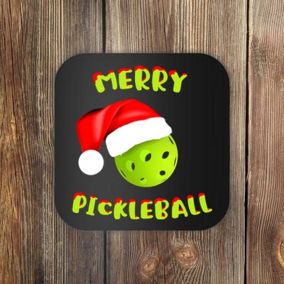 Christmas Pickleball Santa Hat Pickleball Player Winter Dink Coaster