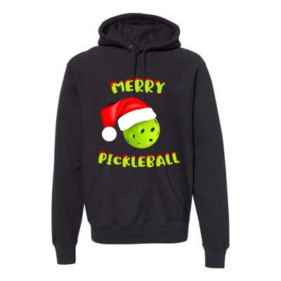 Christmas Pickleball Santa Hat Pickleball Player Winter Dink Premium Hoodie