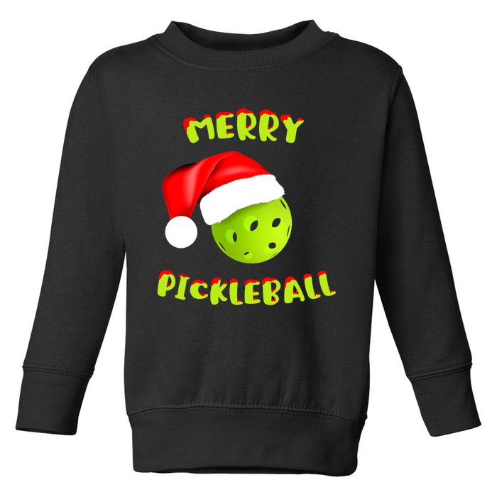 Christmas Pickleball Santa Hat Pickleball Player Winter Dink Toddler Sweatshirt