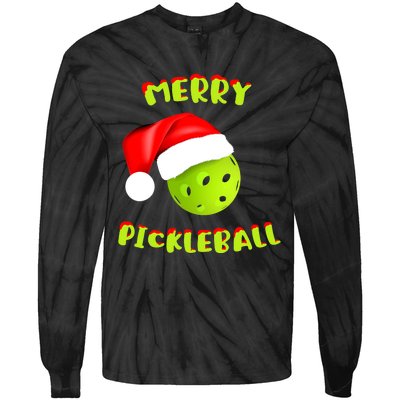 Christmas Pickleball Santa Hat Pickleball Player Winter Dink Tie-Dye Long Sleeve Shirt