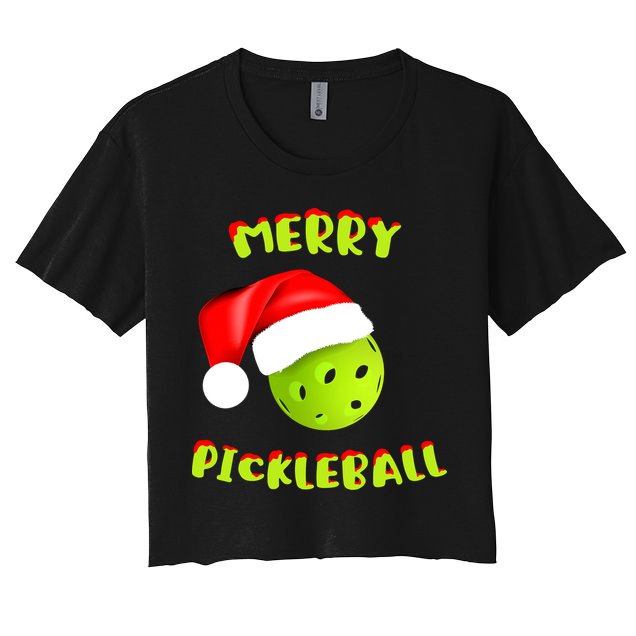 Christmas Pickleball Santa Hat Pickleball Player Winter Dink Crop Top