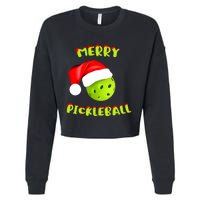 Christmas Pickleball Santa Hat Pickleball Player Winter Dink Cropped Pullover Crew