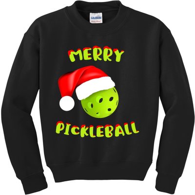 Christmas Pickleball Santa Hat Pickleball Player Winter Dink Kids Sweatshirt