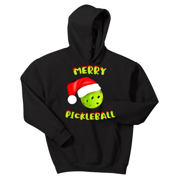 Christmas Pickleball Santa Hat Pickleball Player Winter Dink Kids Hoodie