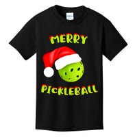 Christmas Pickleball Santa Hat Pickleball Player Winter Dink Kids T-Shirt