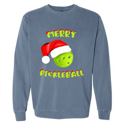 Christmas Pickleball Santa Hat Pickleball Player Winter Dink Garment-Dyed Sweatshirt