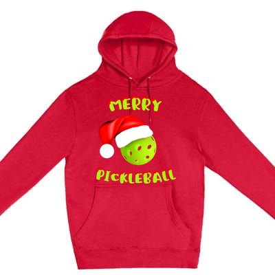 Christmas Pickleball Santa Hat Pickleball Player Winter Dink Premium Pullover Hoodie