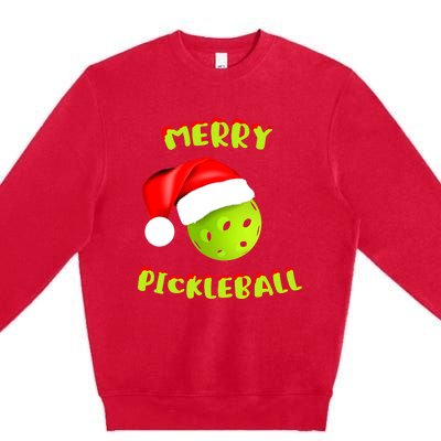 Christmas Pickleball Santa Hat Pickleball Player Winter Dink Premium Crewneck Sweatshirt