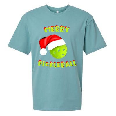 Christmas Pickleball Santa Hat Pickleball Player Winter Dink Sueded Cloud Jersey T-Shirt