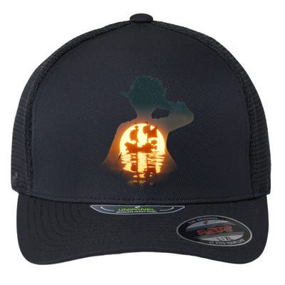 Cool Pirate Sunset Sunrise Flexfit Unipanel Trucker Cap