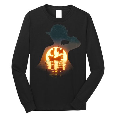 Cool Pirate Sunset Sunrise Long Sleeve Shirt