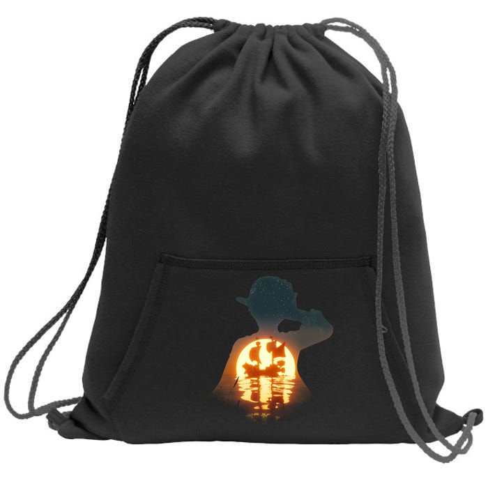 Cool Pirate Sunset Sunrise Sweatshirt Cinch Pack Bag