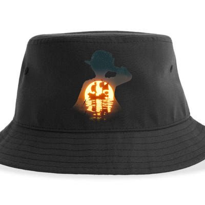 Cool Pirate Sunset Sunrise Sustainable Bucket Hat