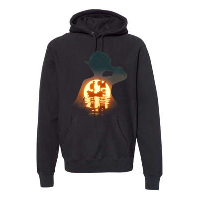 Cool Pirate Sunset Sunrise Premium Hoodie