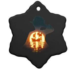 Cool Pirate Sunset Sunrise Ceramic Star Ornament