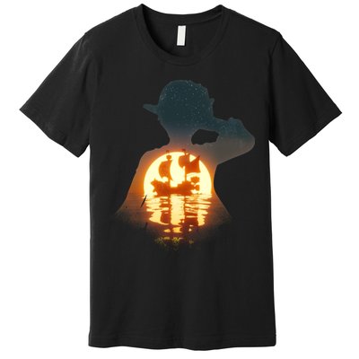 Cool Pirate Sunset Sunrise Premium T-Shirt