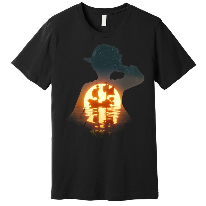 Cool Pirate Sunset Sunrise Premium T-Shirt