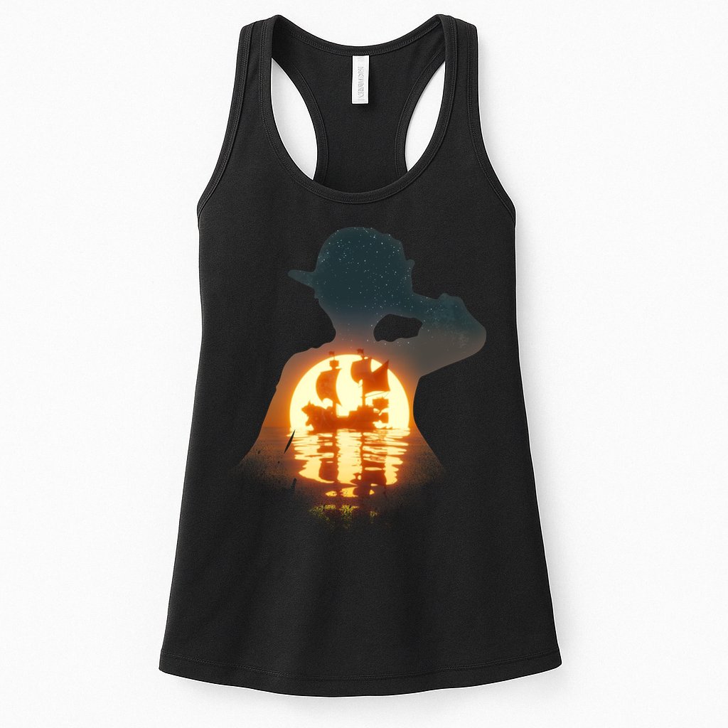 Cool Pirate Sunset Sunrise Womens Tank Top