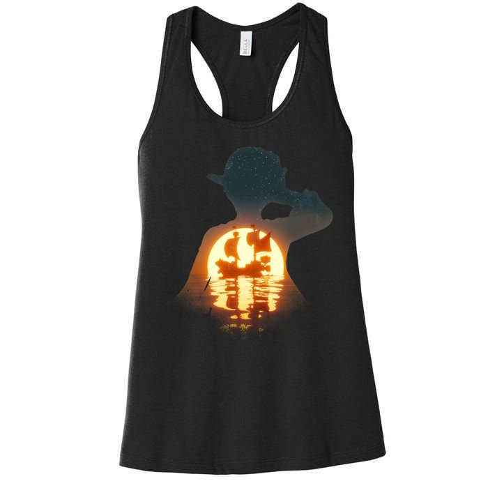 Cool Pirate Sunset Sunrise Women's Racerback Tank