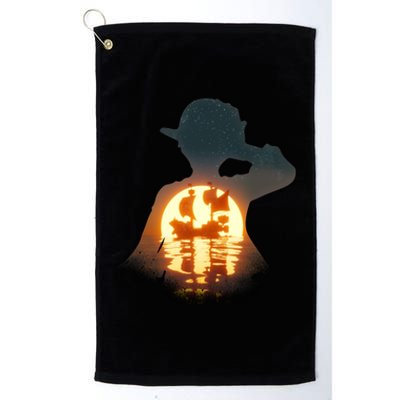 Cool Pirate Sunset Sunrise Platinum Collection Golf Towel