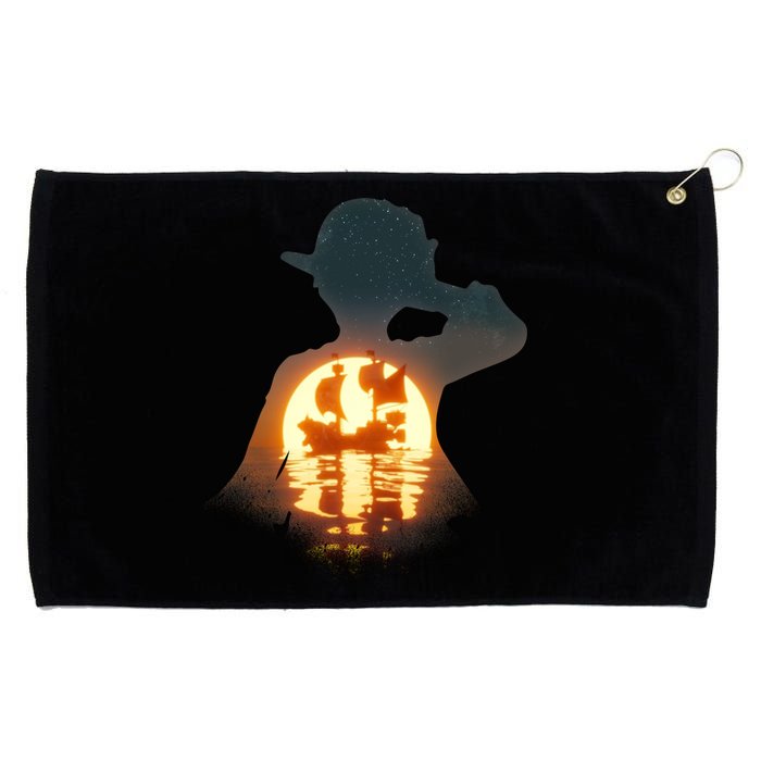 Cool Pirate Sunset Sunrise Grommeted Golf Towel