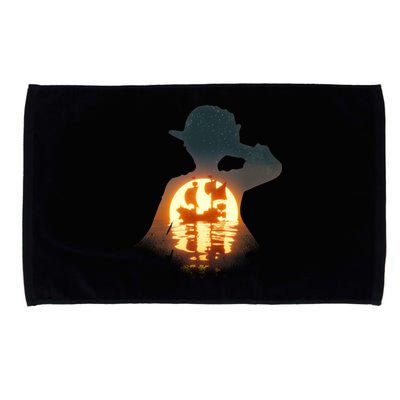 Cool Pirate Sunset Sunrise Microfiber Hand Towel