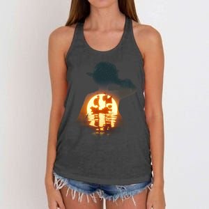 Cool Pirate Sunset Sunrise Women's Knotted Racerback Tank