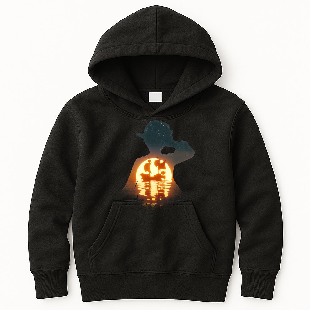 Cool Pirate Sunset Sunrise Kids Hoodie