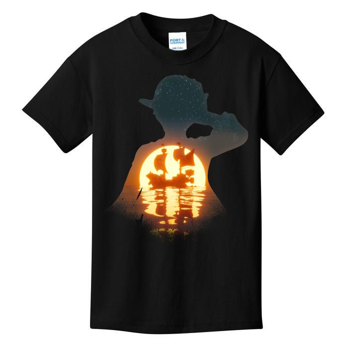 Cool Pirate Sunset Sunrise Kids T-Shirt