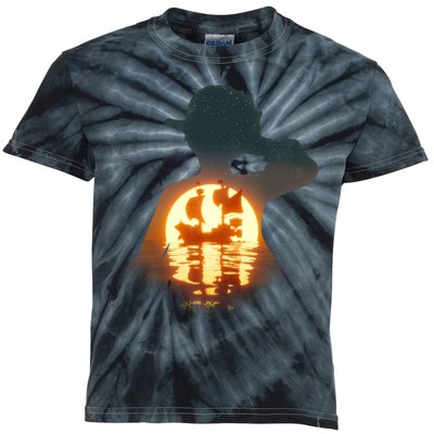 Cool Pirate Sunset Sunrise Kids Tie-Dye T-Shirt