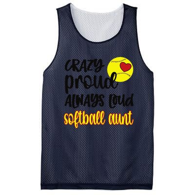 Crazy Proud Softball Aunt Softball Auntie Mesh Reversible Basketball Jersey Tank