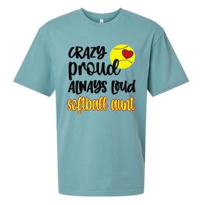 Crazy Proud Softball Aunt Softball Auntie Sueded Cloud Jersey T-Shirt