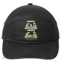 Commas Punctuation Shark Lets Eat Funny English Grammar 7-Panel Snapback Hat