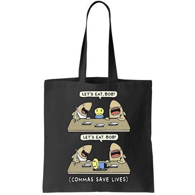 Commas Punctuation Shark Lets Eat Funny English Grammar Bag