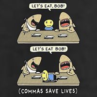 Commas Punctuation Shark Lets Eat Funny English Grammar Golf Towel