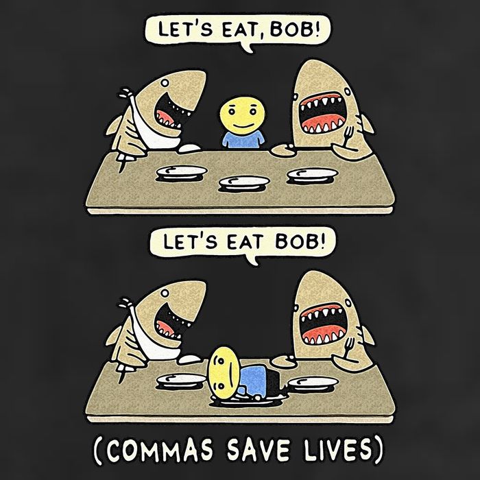 Commas Punctuation Shark Lets Eat Funny English Grammar Golf Towel