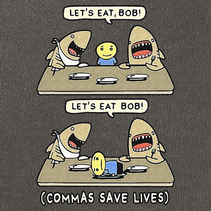 Commas Punctuation Shark Lets Eat Funny English Grammar Cotton Canvas Backpack