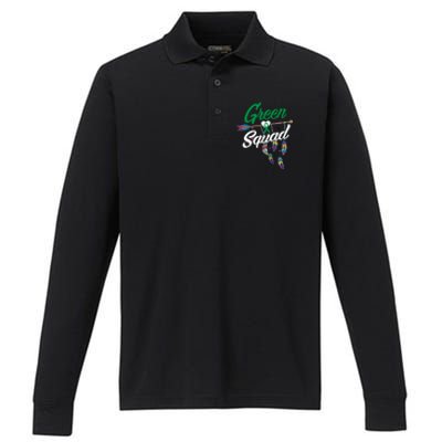 Cerebral Palsy Squad Gift Cp Warrior Green Ribbon Awareness Gift Performance Long Sleeve Polo