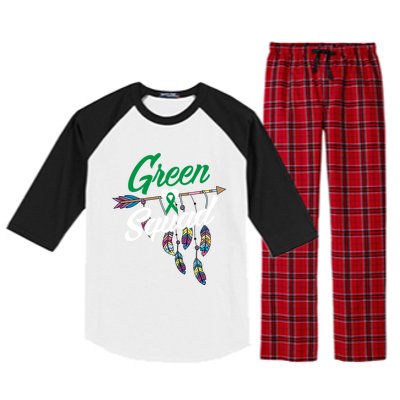 Cerebral Palsy Squad Gift Cp Warrior Green Ribbon Awareness Gift Raglan Sleeve Pajama Set