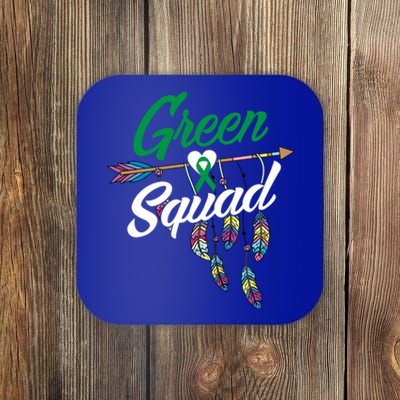 Cerebral Palsy Squad Gift Cp Warrior Green Ribbon Awareness Gift Coaster