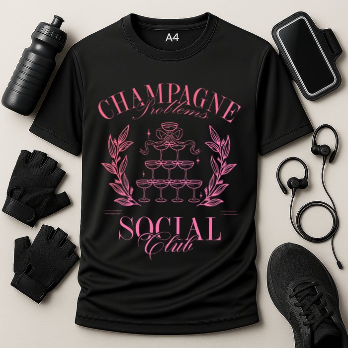 Champagne Problems Social Club Apparel Cooling Performance Crew T-Shirt