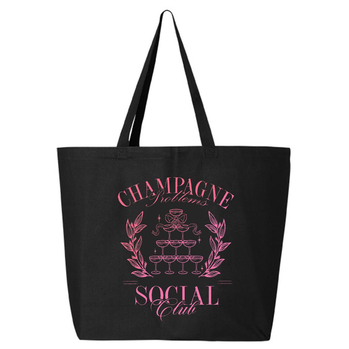 Champagne Problems Social Club Apparel 25L Jumbo Tote