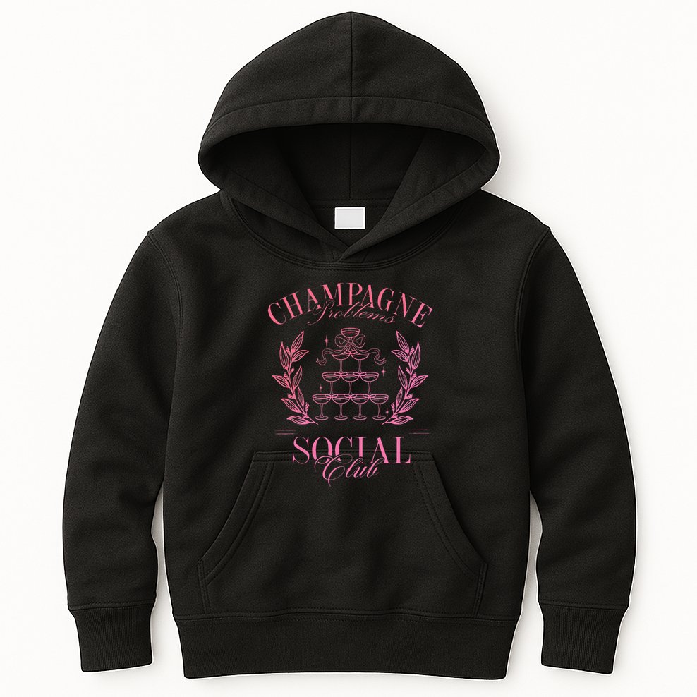Champagne Problems Social Club Apparel Kids Hoodie